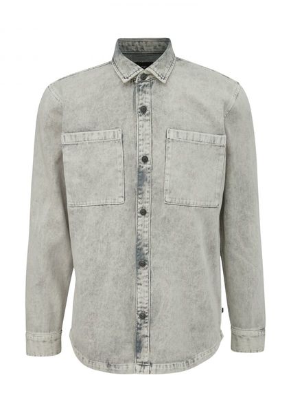 Q/S designed by Denim shirt with breast pockets   - gray (91Y2)