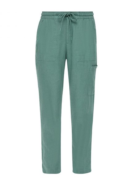 s.Oliver Red Label Relaxed: trousers made from a linen mix - green (6575)