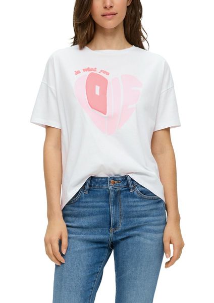 Q/S designed by Oversized T-shirt with print detail  - white (01D0)