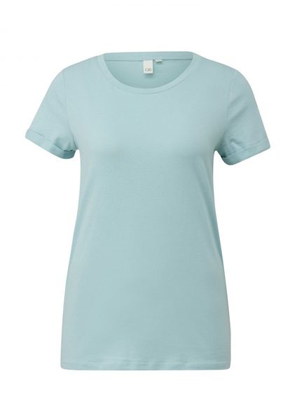 Q/S designed by Regular fit: basic t-shirt - green/blue (6103)