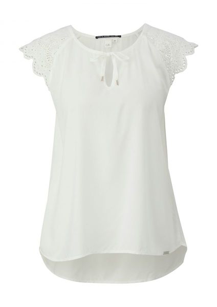 Q/S designed by Top avec broderie anglaise - blanc (0200)