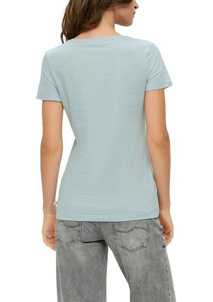 Q/S designed by Jersey v-neck shirt - blue (6103)