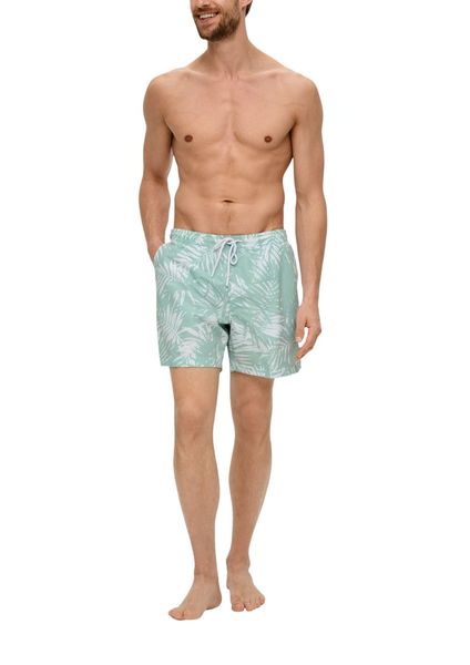 s.Oliver Red Label Relaxed: Badehose mit All-over-Print - blau (60A2)