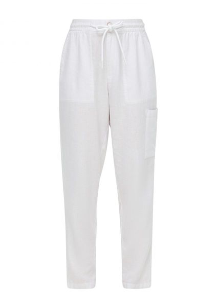 s.Oliver Red Label Relaxed: pantalon en mélange de lin - blanc (0100)