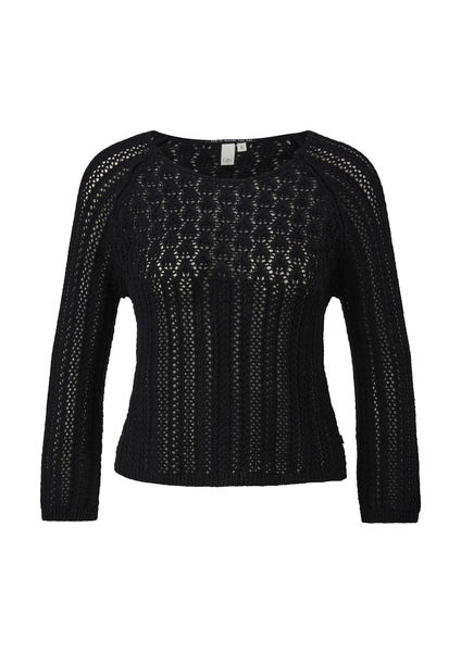 Q/S designed by Ajour knit sweater - black (9999)