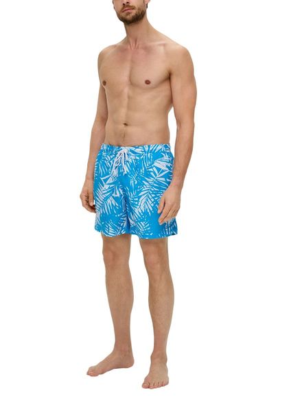 s.Oliver Red Label Relaxed: Badehose mit All-over-Print - blau (62A2)