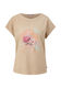 Q/S designed by Soft cotton shirt with front print - beige (81D0)
