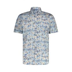State of Art Regular Fit : chemise à manches courtes - blanc/bleu/beige (1116)