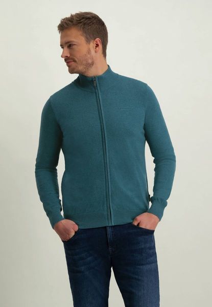 State of Art Basic cardigan with zip - blue (5500)