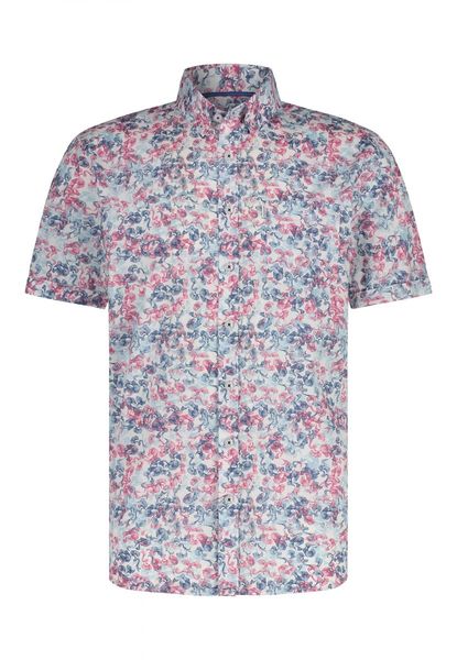 State of Art Regular Fit : chemise à manches courtes - blanc/rose/bleu (1143)