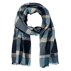 Camel active Plaid scarf made of pure cotton - blue (47)