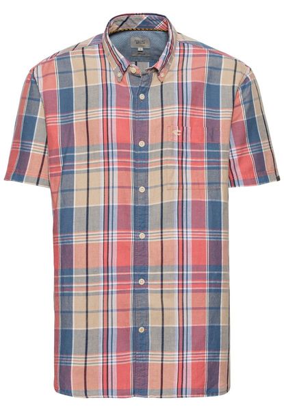 Camel active Check shirt made from linen mix - red (54)
