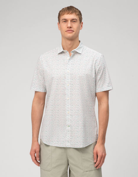 Olymp Hemd mit Allover-Muster - weiß (00)