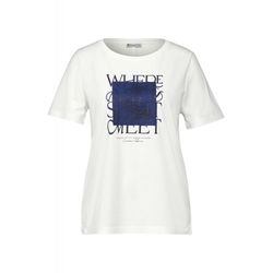 Street One Filigree wording shirt - white (30108)