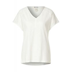 Street One T-shirt avec détail en dentelle - blanc (10108)
