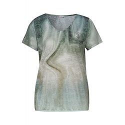 Street One T-shirt with color gradient - green (35816)