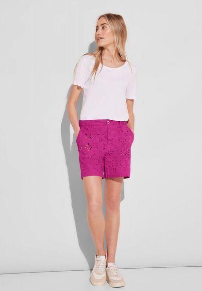 Street One Bermuda shorts with embroidery - pink (15755)