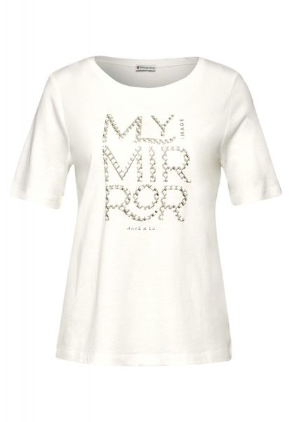 Street One T-shirt with wording print - white (30108)