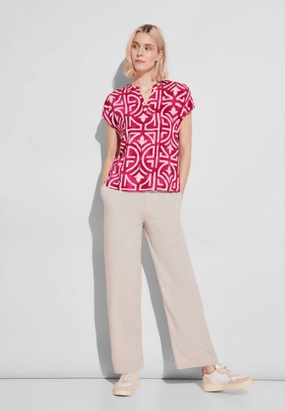 Street One Shirtblouse with splitneck - pink (35755)