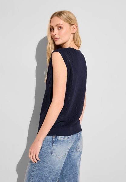 Street One mesh knitted top - blue (11238)