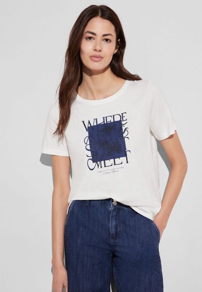 Street One T-Shirt mit Wording - weiß (30108)