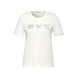 Cecil T-Shirt mit Schimmer Print - weiß (23474)