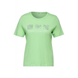 Cecil T-Shirt mit Schimmer Print - grün (25742)