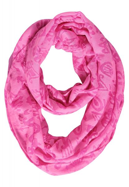 Cecil Loop scarf with print - pink (15369)