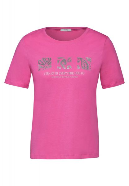 Cecil T-shirt avec imprimé chatoyant - rose (25369)