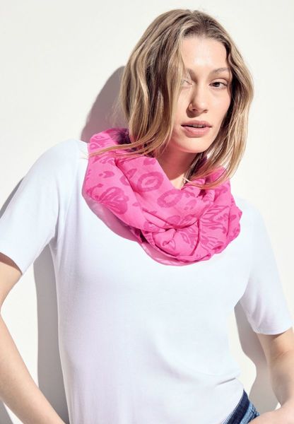 Cecil Loop scarf with print - pink (15369)