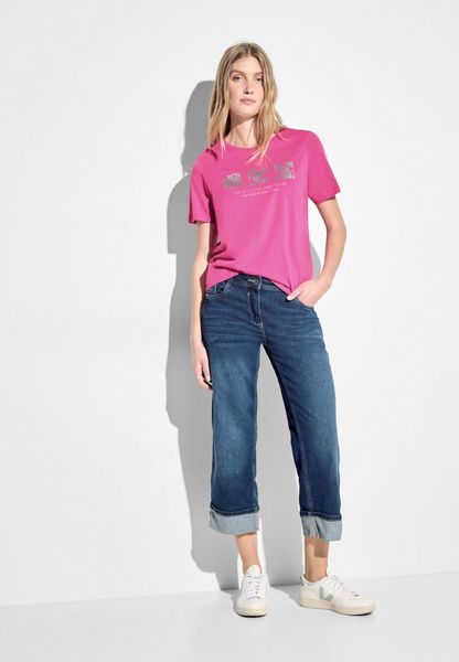 Cecil T-Shirt mit Schimmer Print - pink (25369)