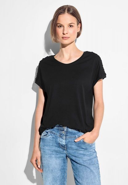 Cecil T-shirt unicolore - noir (10001)