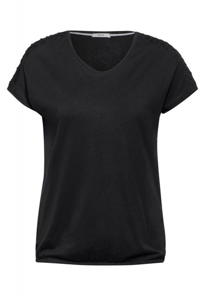 Cecil Plain T-shirt - black (10001)