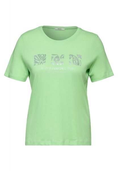 Cecil T-shirt with shimmer print - green (25742)