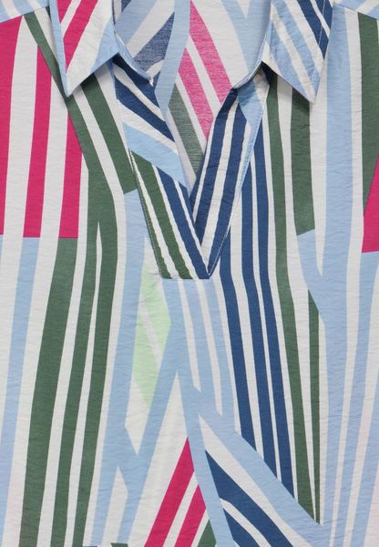 Cecil Shirt Collar Print Dress - pink/green/blue (33474)
