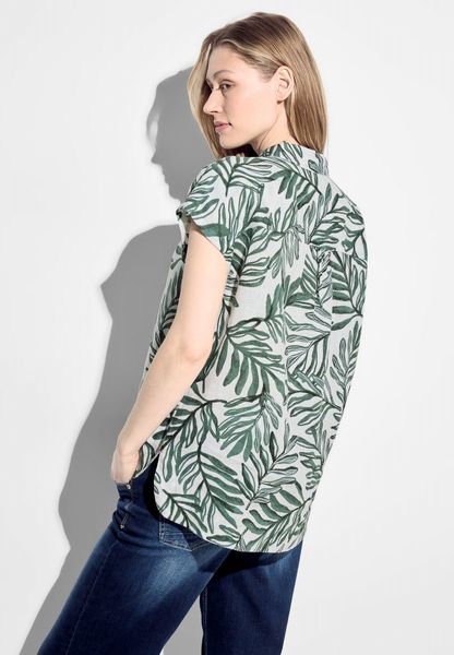 Cecil Linen blouse with print - green (25382)