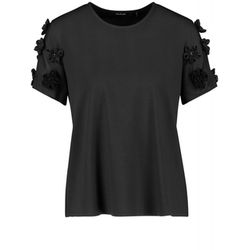 Taifun Top with floral detail - black (01100)
