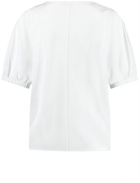 Taifun Shirt with embroidery - beige/white (09602)