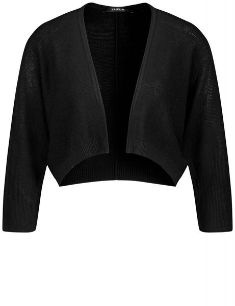Taifun Bolero cardigan with 3/4 sleeves - black (01100)