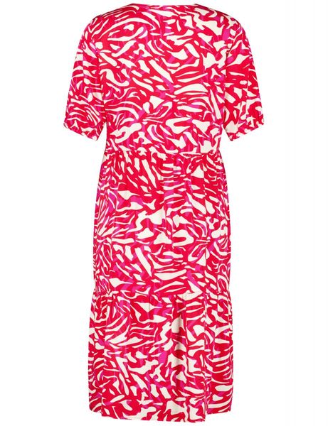 Taifun Tiered dress made of shiny viscose - red (06522)