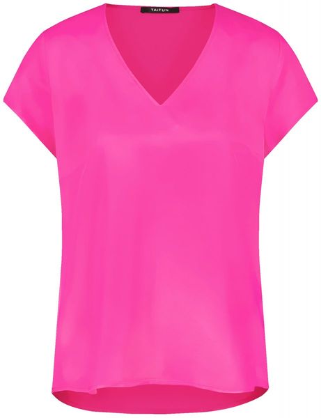 Taifun V-neck blouse - pink (03350)