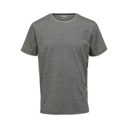 Selected Homme T-shirt en coton flammé - noir (179099001)
