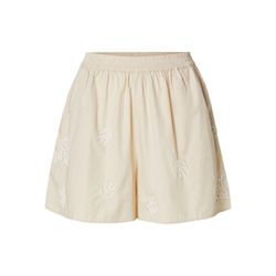 Selected Femme Shorts with beaded embroidery - beige (200210)