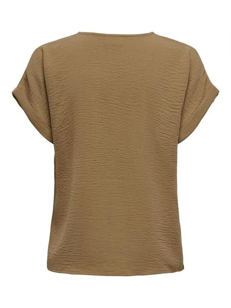JDY T-shirt avec col en V - brun (227035)