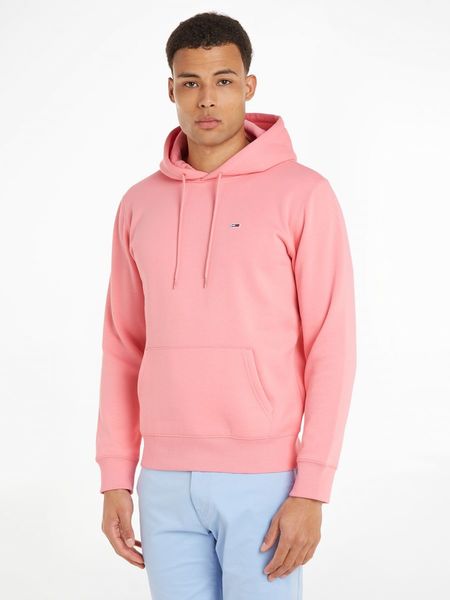Tommy Jeans Fleece hoodie with flag patch - pink (TIC)