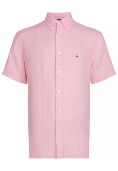 Tommy Hilfiger Regular Fit : Kurzarmhemd aus Leinen - pink (TJS)