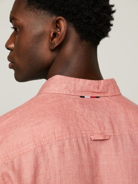 Tommy Hilfiger Regular fit: short-sleeved linen shirt - pink (TJ5)