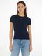 Tommy Jeans T-shirt with ribbed texture  - blue (C1G)