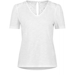 Gerry Weber Collection Short-sleeved shirt with delicate lace - white/gray (99700)