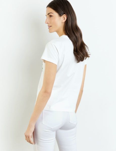 Gerry Weber Collection T-Shirt en coton avec imprimé - beige/blanc (99700)